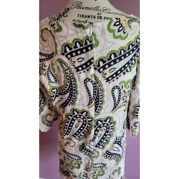 BODEN 100 % LINEN paisley casual resort mini pockets dress 2P - Picture 7 of 12